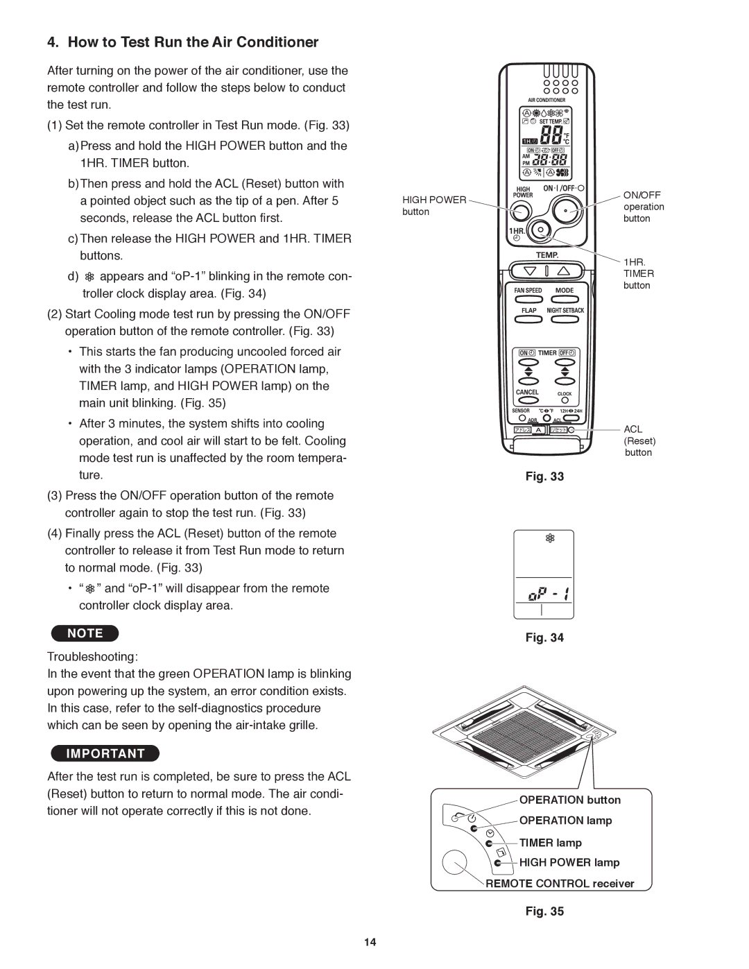 Panasonic CU-4KE31NBU, CS-MKE9NB4U, CU-4KE24NBU, CU-3KE19NBU, CS-MKE12NB4U, CS-KE18NB4UW How to Test Run the Air Conditioner 