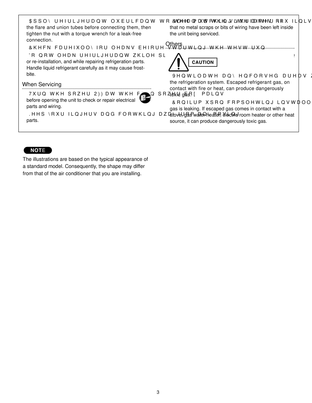 Panasonic CS-MKE12NKU, CS-MKE9NKU, CS-MKE7NKU, CS-MKE18NKU, CS-MKE24NKU service manual When Servicing 