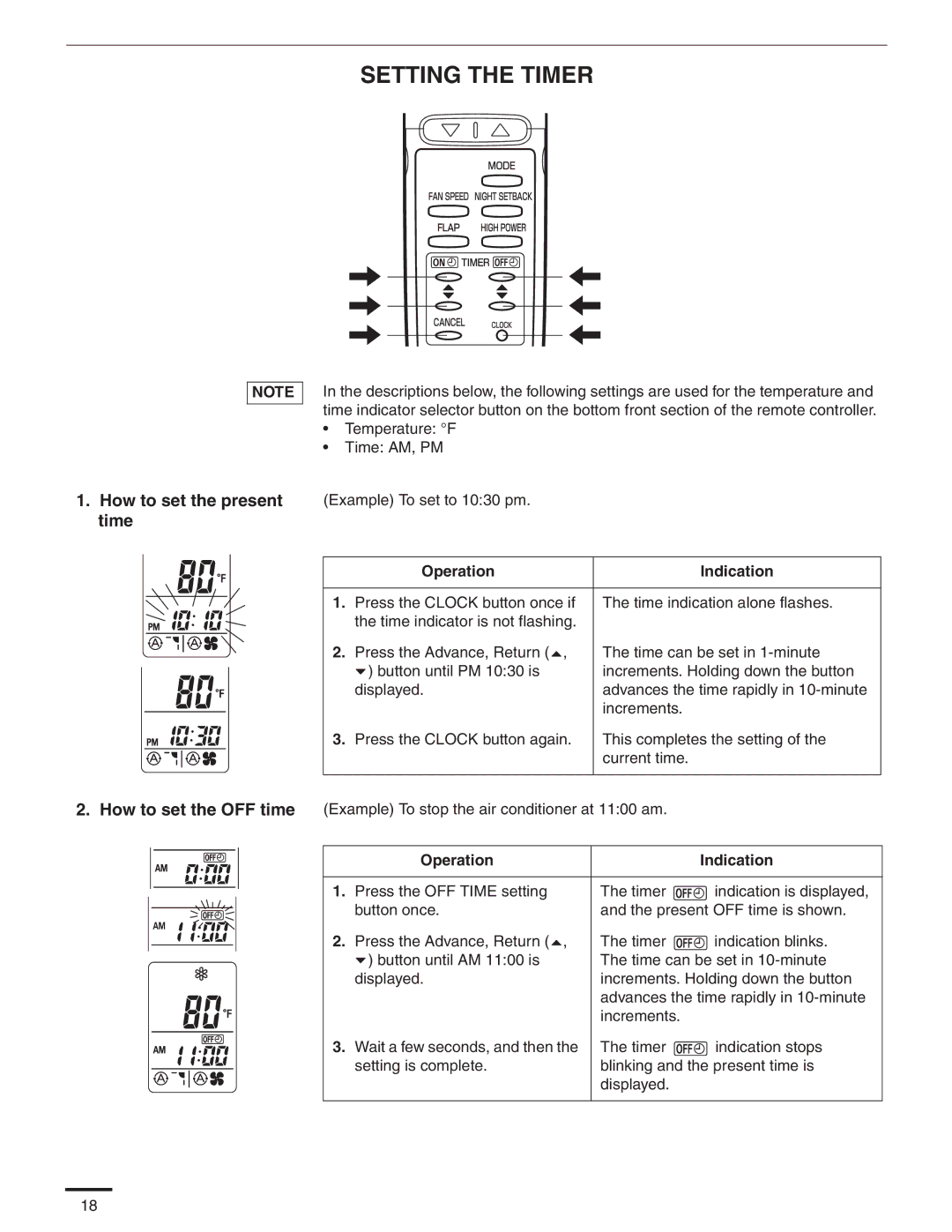 Panasonic CS-MKE7NKU, CS-MKE9NKU, CU-4KE31NBU appendix Setting the Timer, How to set the present time, Operation Indication 