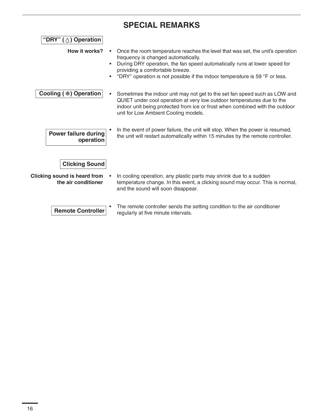 Panasonic CS-MKS7NKU, CS-MKS9NKU, CS-MKS12NKU appendix Special Remarks 