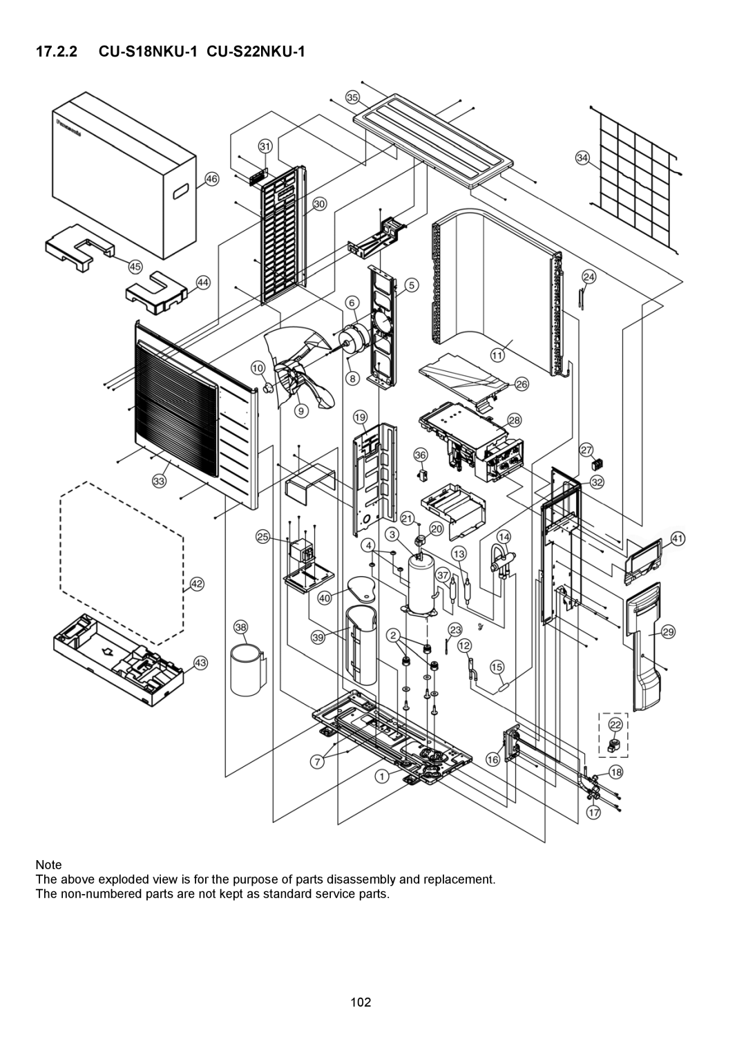 Panasonic CS-S18NKU-1, CS-S12NKUW-1, CS-S22NKU-1, CS-S9NKUW-1, CU-S9NKU-1, CU-S12NKU-1 service manual CU-S18NKU-1 CU-S22NKU-1 