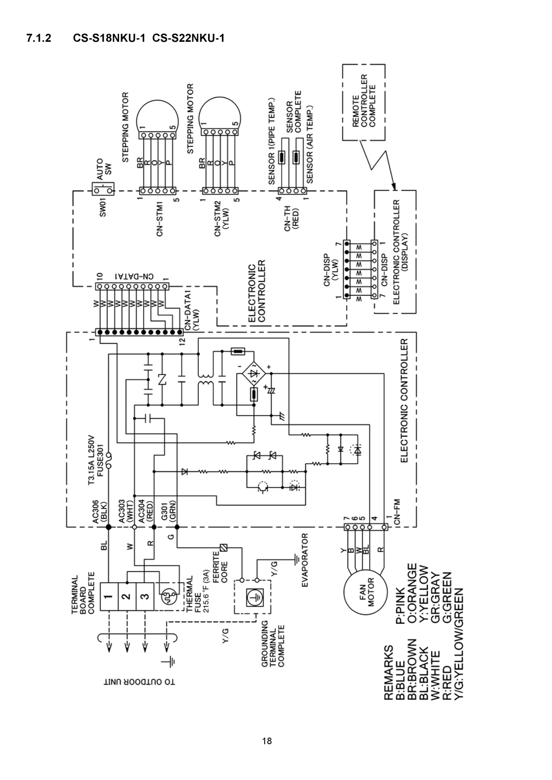 Panasonic CS-S12NKUW-1, CS-S9NKUW-1, CU-S9NKU-1, CU-S12NKU-1, CU-S22NKU-1, CU-S18NKU-1 service manual CS-S18NKU-1 CS-S22NKU-1 