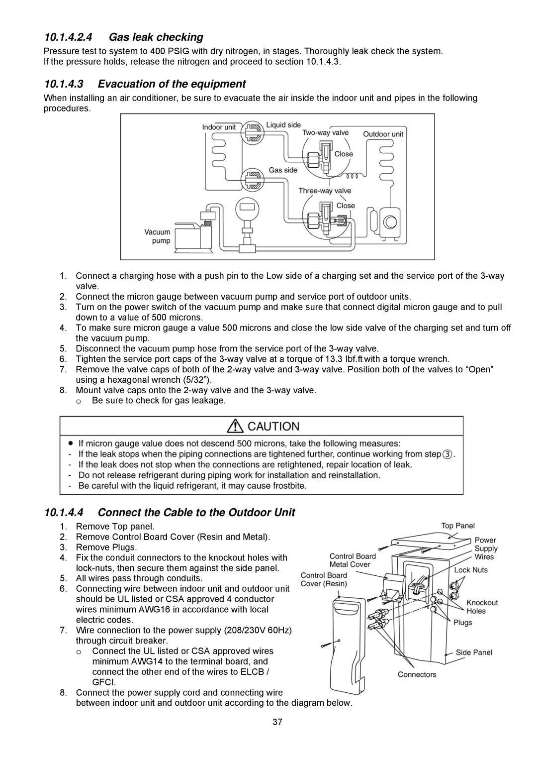 Panasonic CU-S12NKU-1, CS-S18NKU-1, CS-S12NKUW-1, CS-S22NKU-1, CS-S9NKUW-1, CU-S9NKU-1, CU-S22NKU-1 Gas leak checking 