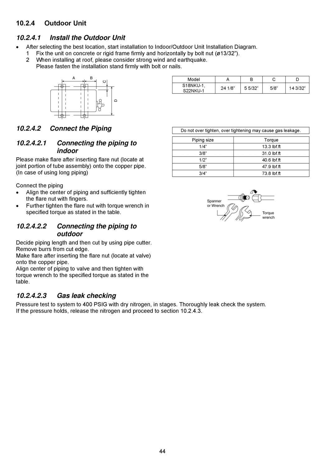 Panasonic CU-S9NKU-1, CS-S18NKU-1, CS-S12NKUW-1, CS-S22NKU-1, CS-S9NKUW-1, CU-S12NKU-1, CU-S22NKU-1, CU-S18NKU-1 Model S18NKU-1 