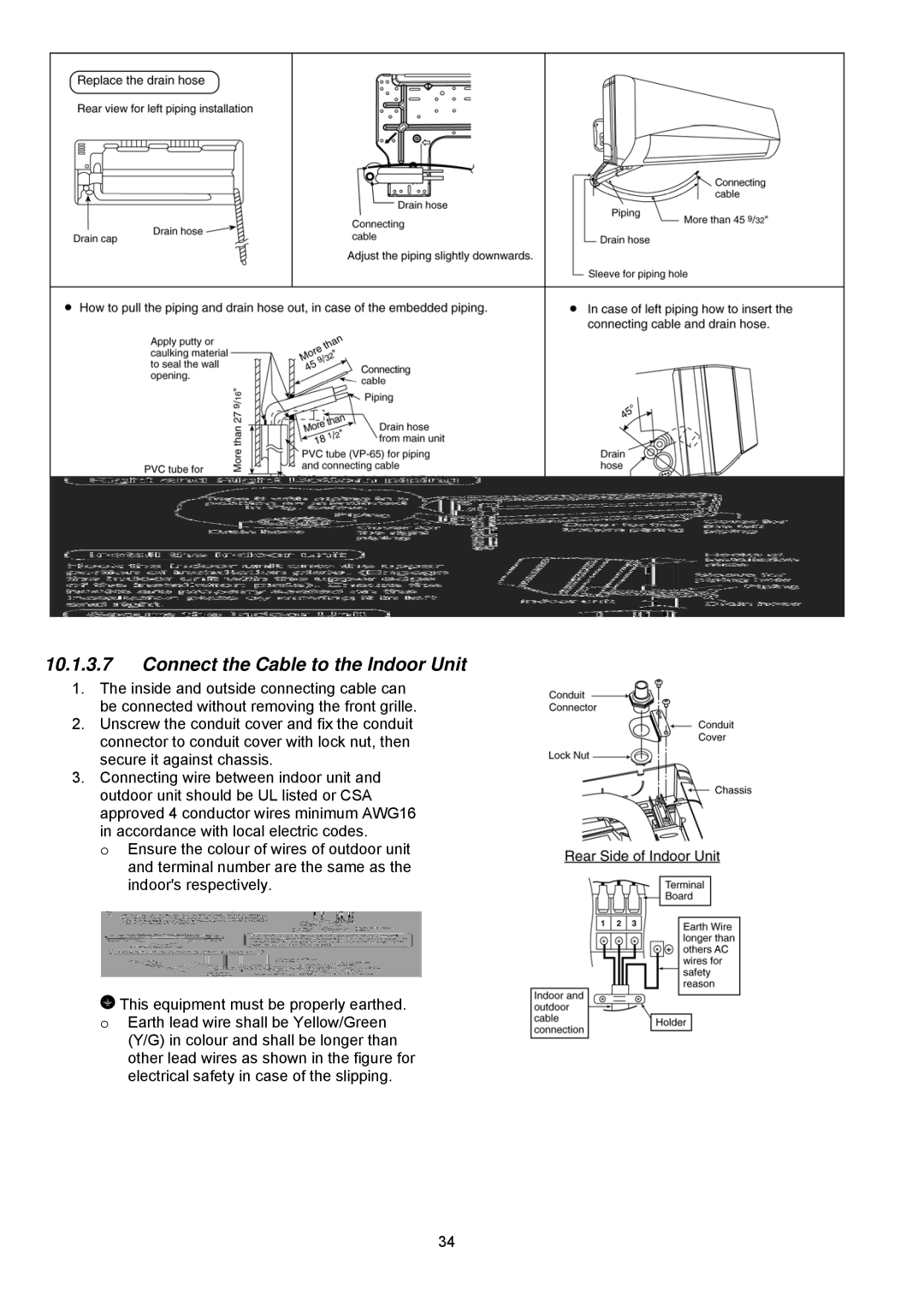 Panasonic CS-S22NKU-1, CS-S18NKU-1, CS-S12NKUW-1, CS-S9NKUW-1, CU-S9NKU-1, CU-S12NKU-1 Connect the Cable to the Indoor Unit 