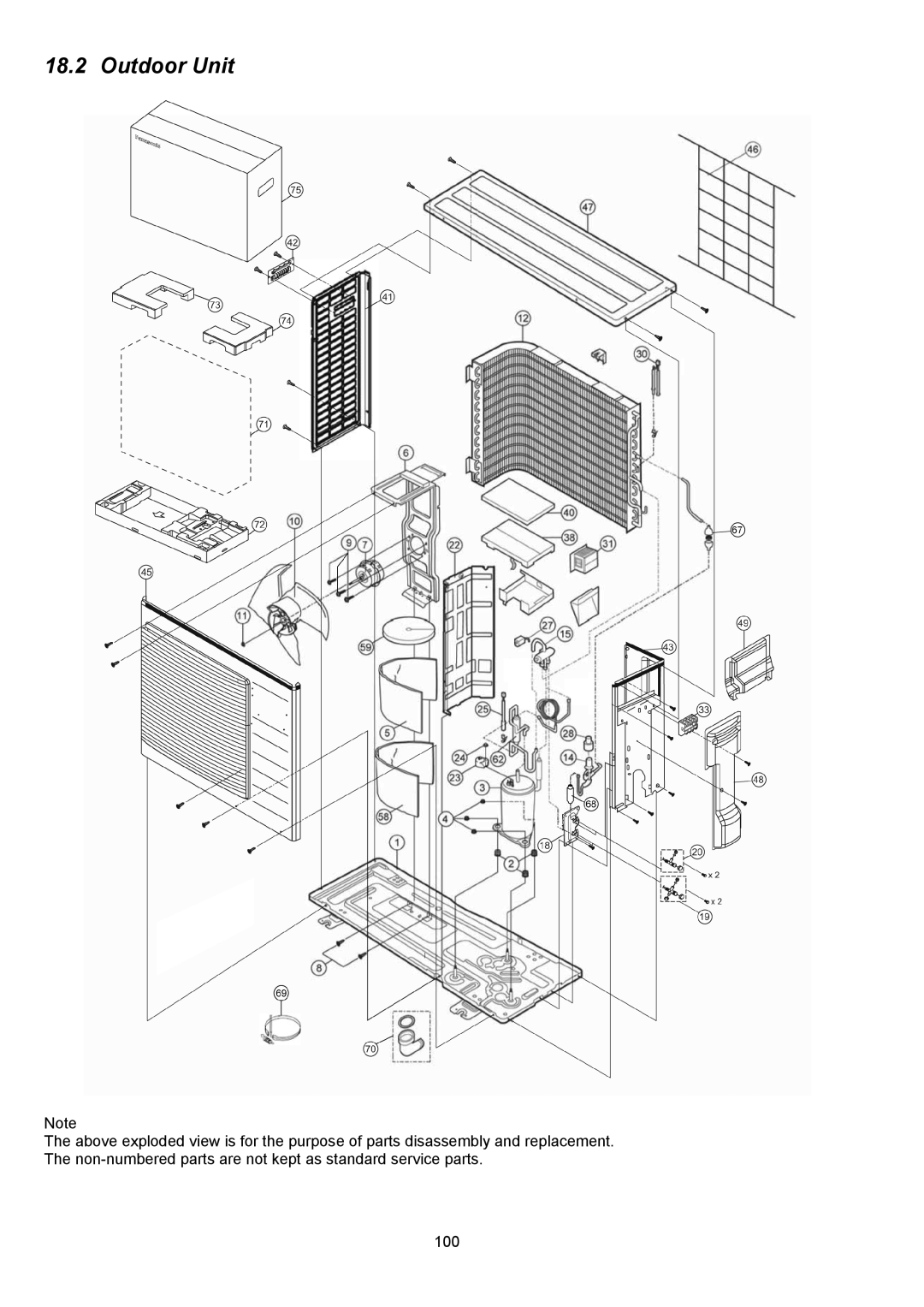 Panasonic CS-XE12PKUA, CS-XE9PKUA, CU-XE9PKUA, CU-XE12PKUA manual Outdoor Unit 