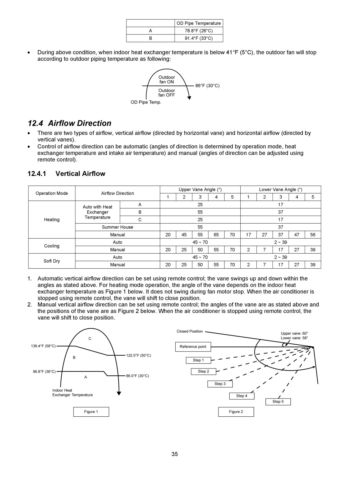 Panasonic CU-XE12PKUA, CS-XE12PKUA, CS-XE9PKUA, CU-XE9PKUA manual Airflow Direction, Vertical Airflow 