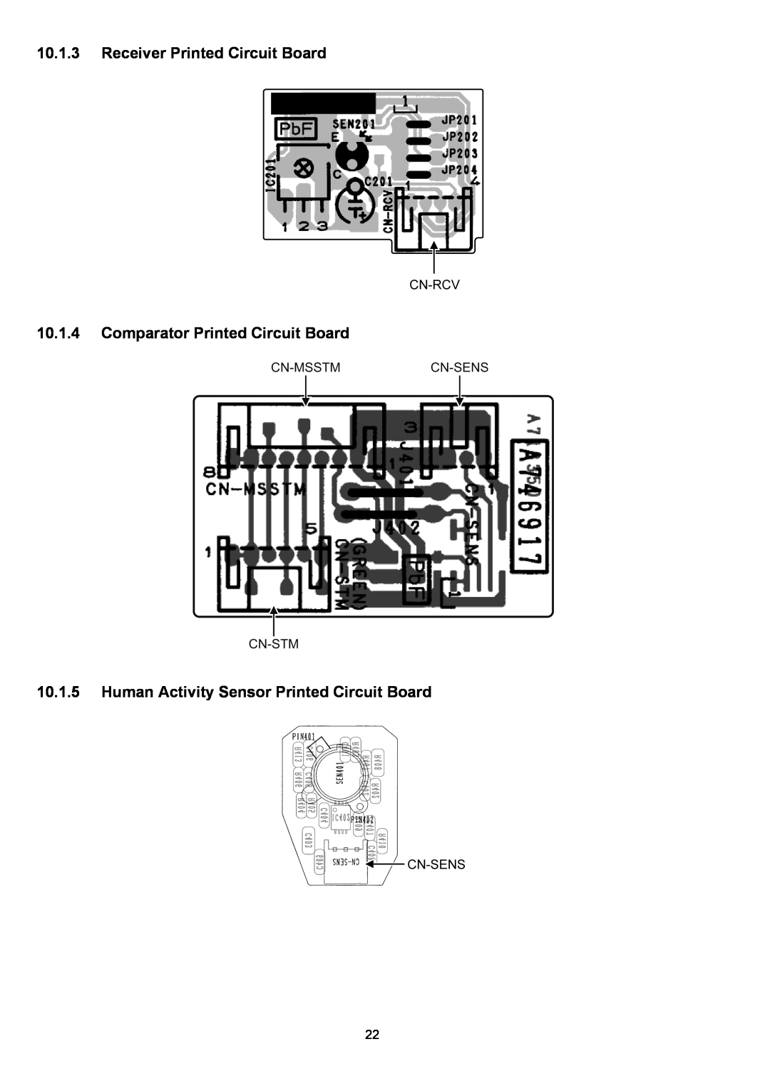 Panasonic CU-XE9PKUA, CS-XE12PKUA, CS-XE9PKUA 10.1.3Receiver Printed Circuit Board, 10.1.4Comparator Printed Circuit Board 