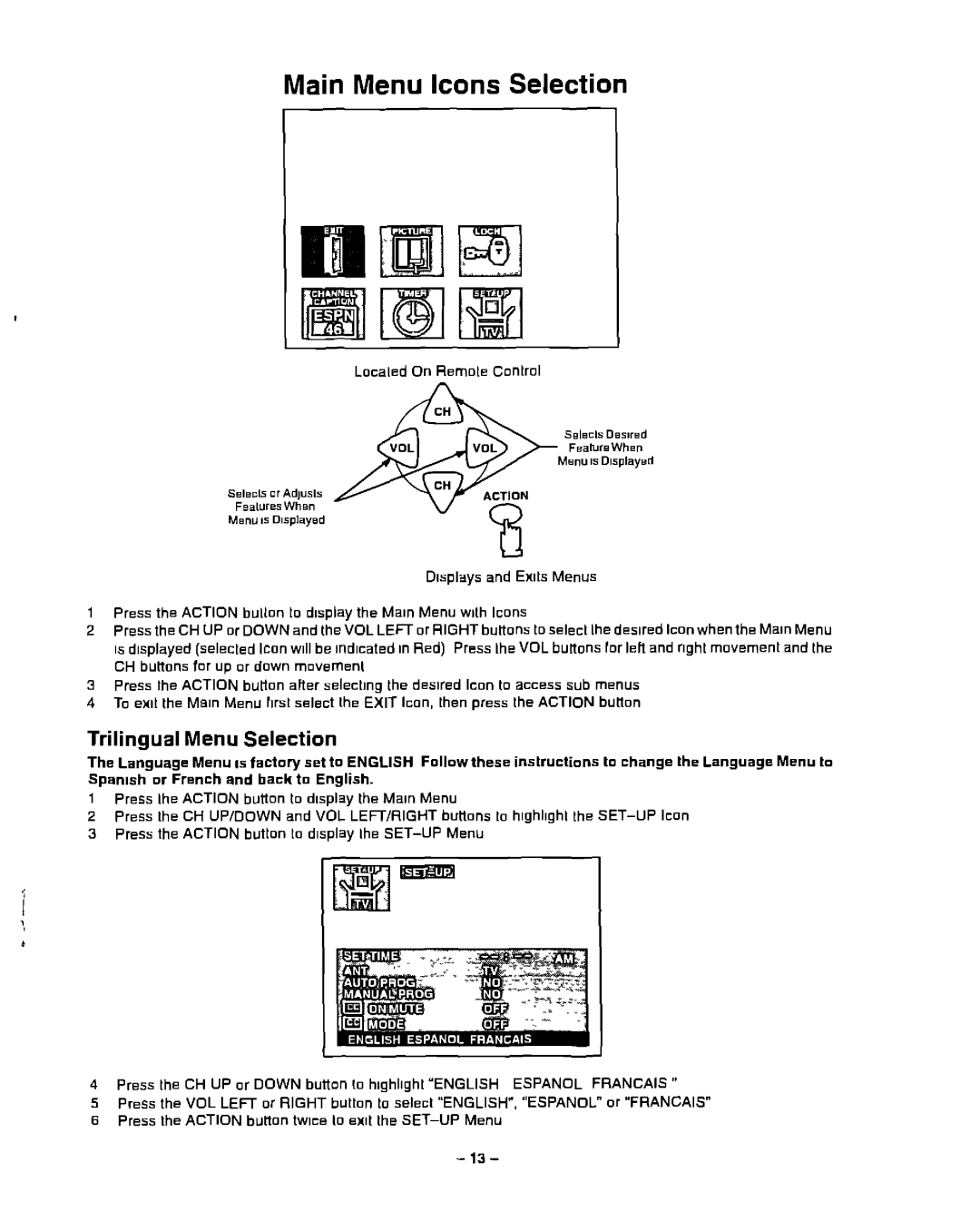 Panasonic CT-13R23 manual 