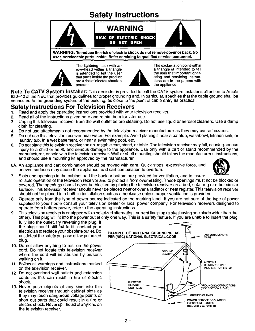 Panasonic CT-13R23 manual 