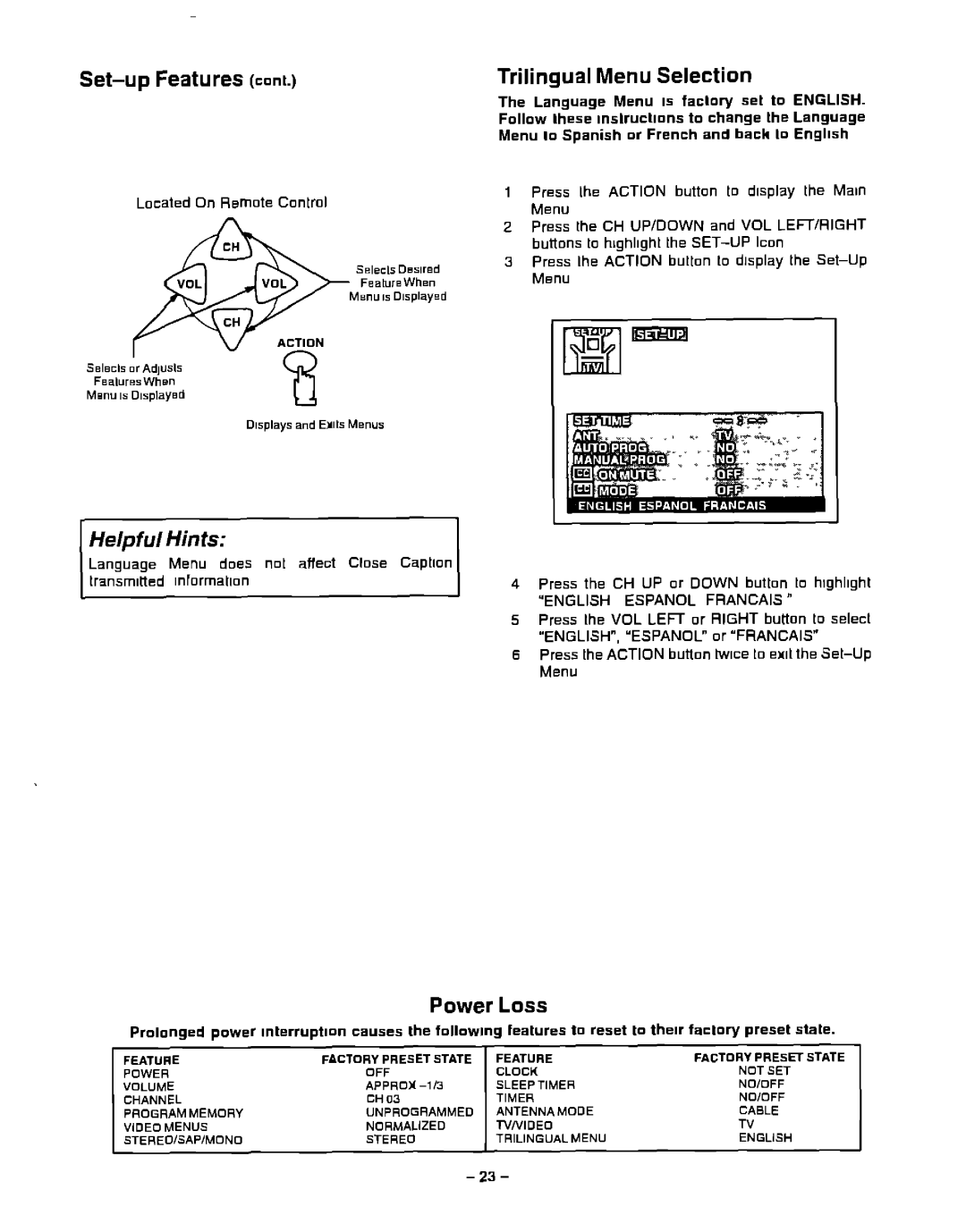 Panasonic CT-13R23 manual 