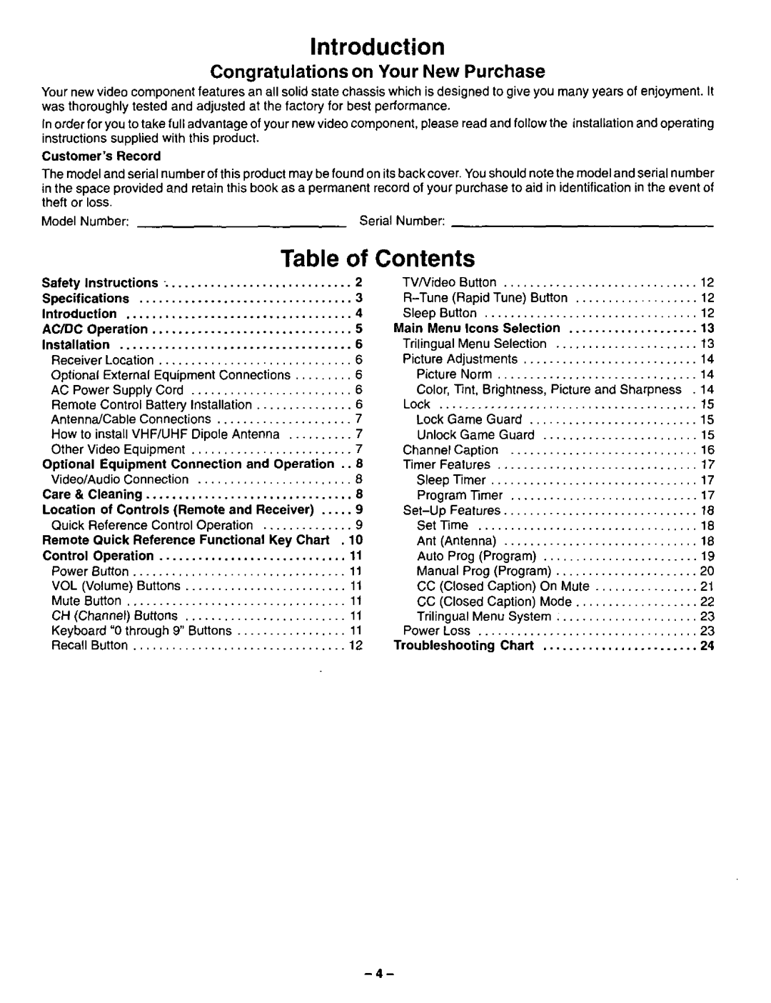 Panasonic CT-13R23 manual 