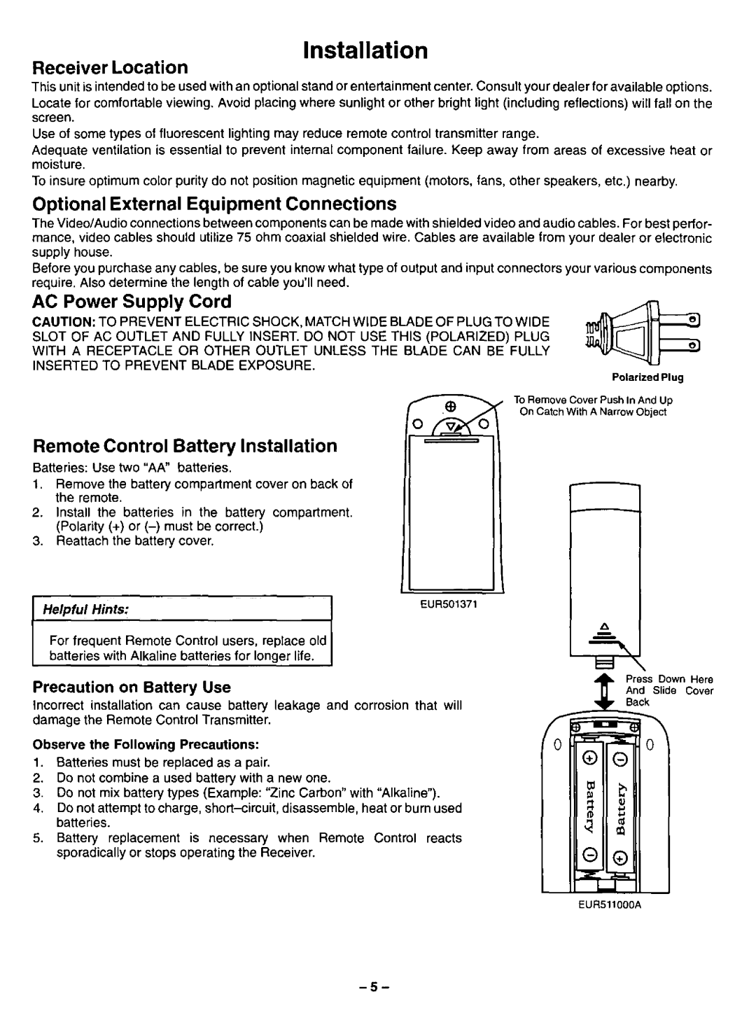 Panasonic CT-20G12 manual 