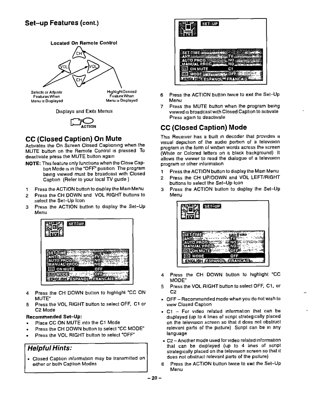 Panasonic CT-20G31, CT-20G21 manual 