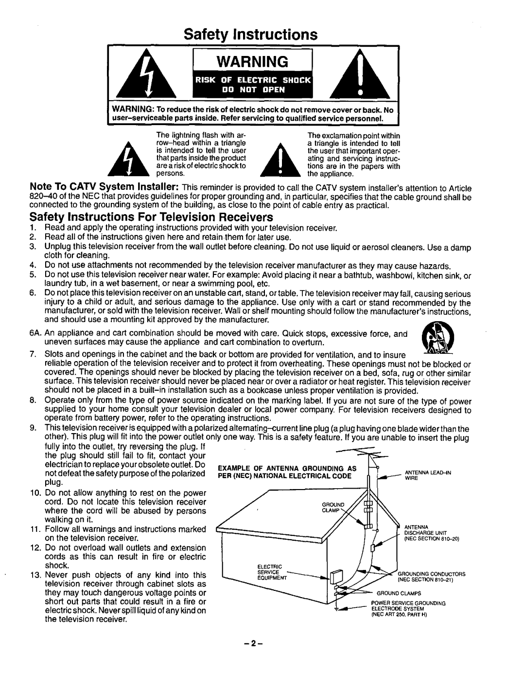 Panasonic CT-20R13 manual 