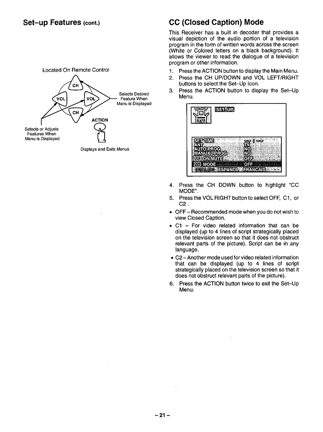 Panasonic CT-20R13 manual 