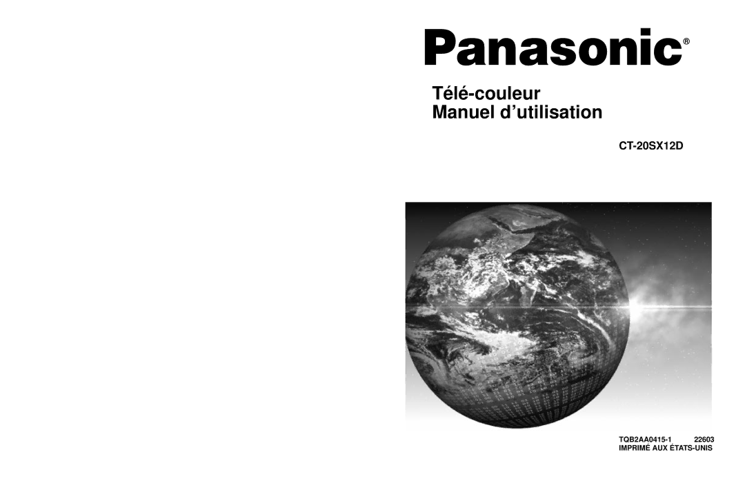 Panasonic CT 20SX12D manuel dutilisation Télé-couleur Manuel d’utilisation 