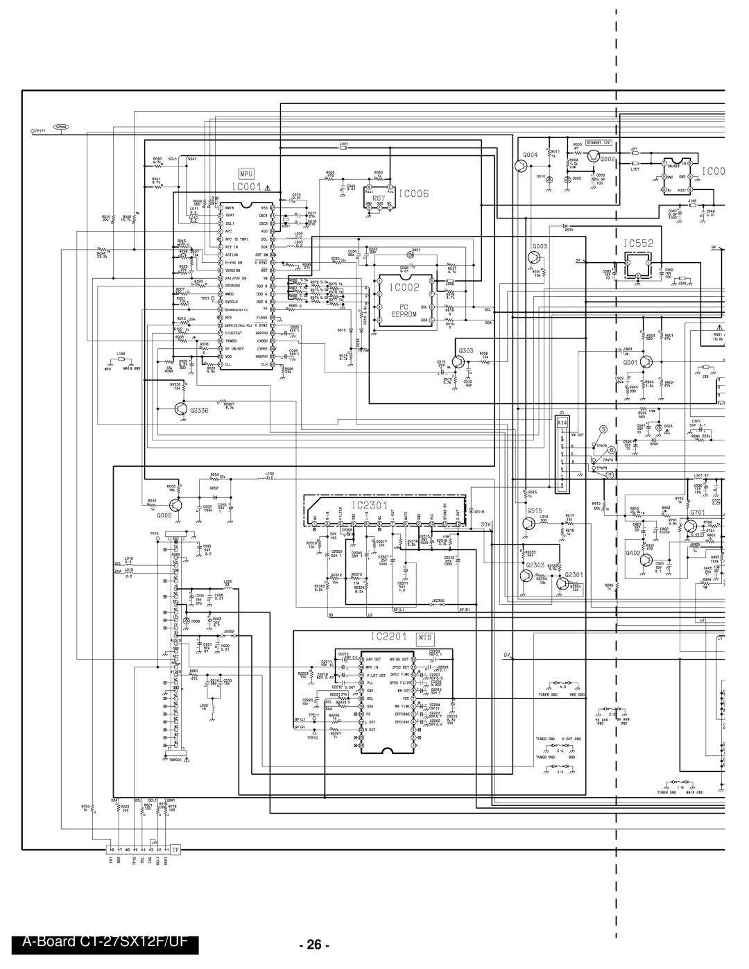 Panasonic CT-24SX12UF service manual Board CT-27SX12F/UF 