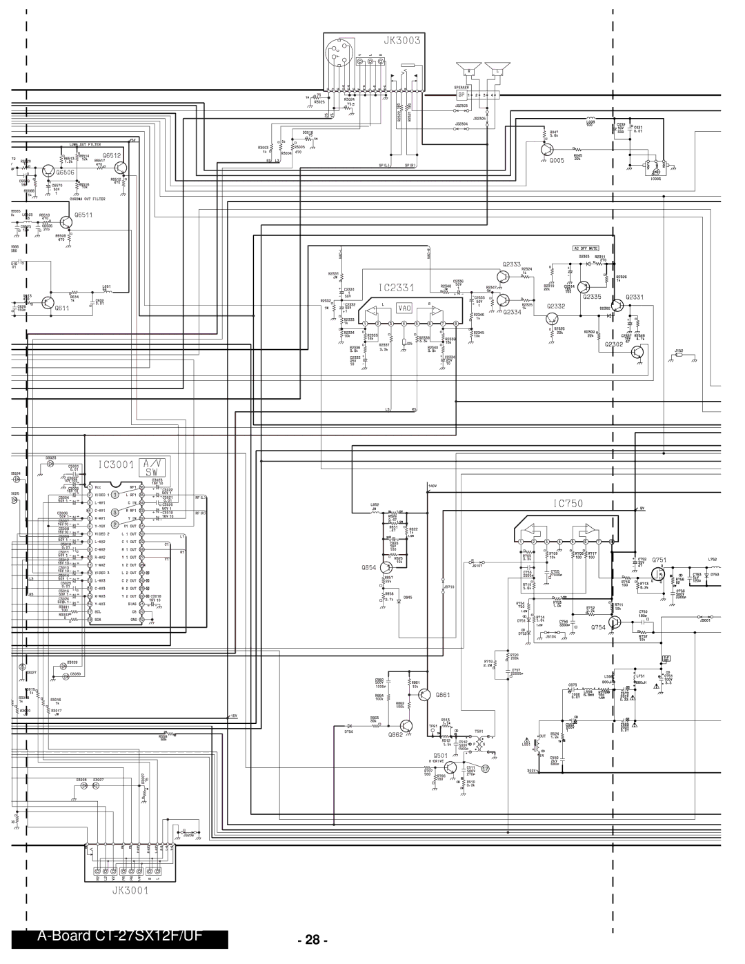 Panasonic CT-24SX12UF service manual Board CT-27SX12F/UF 