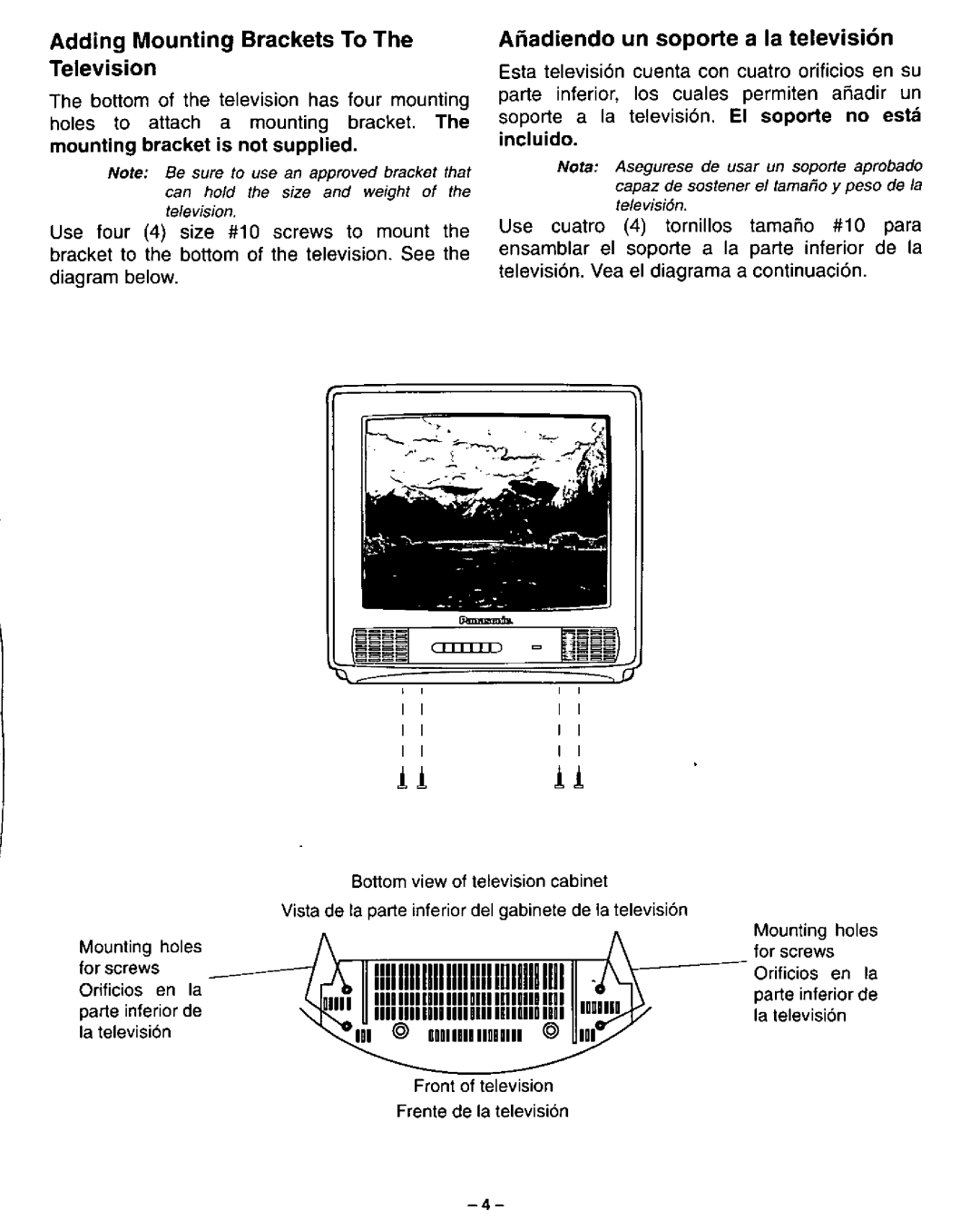 Panasonic CT-2520H, CT-2720H, CT-2020H, CT-2010H manual 