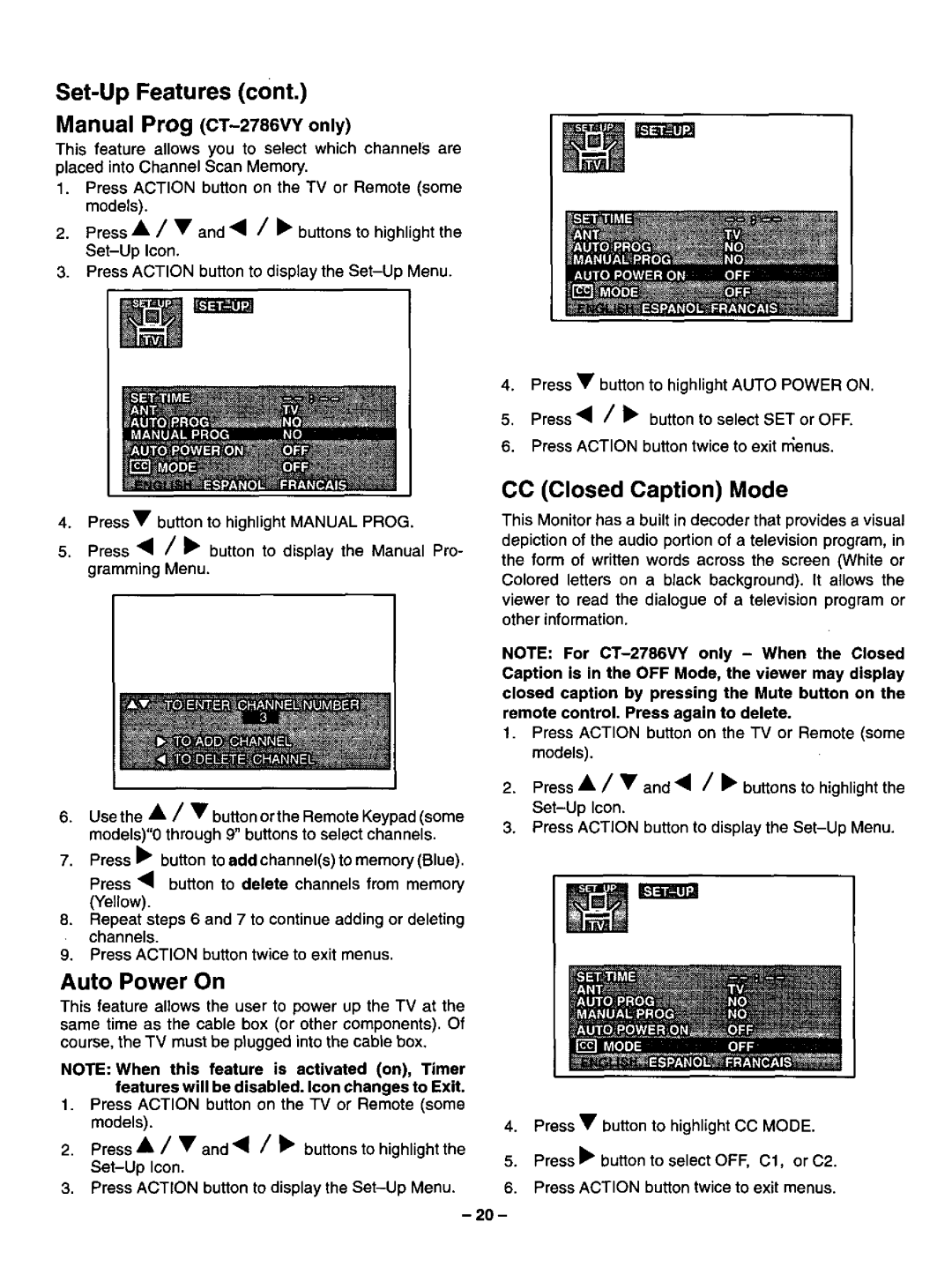 Panasonic CT-2786YD, CT-2786VYD manual 