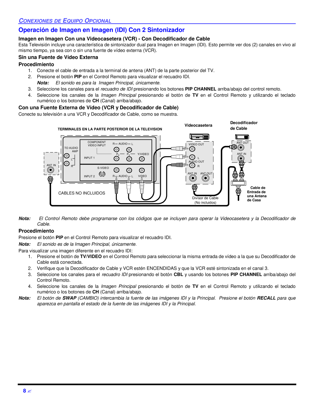 Panasonic CT 27D32 manual Sin una Fuente de Vídeo Externa Procedimiento 