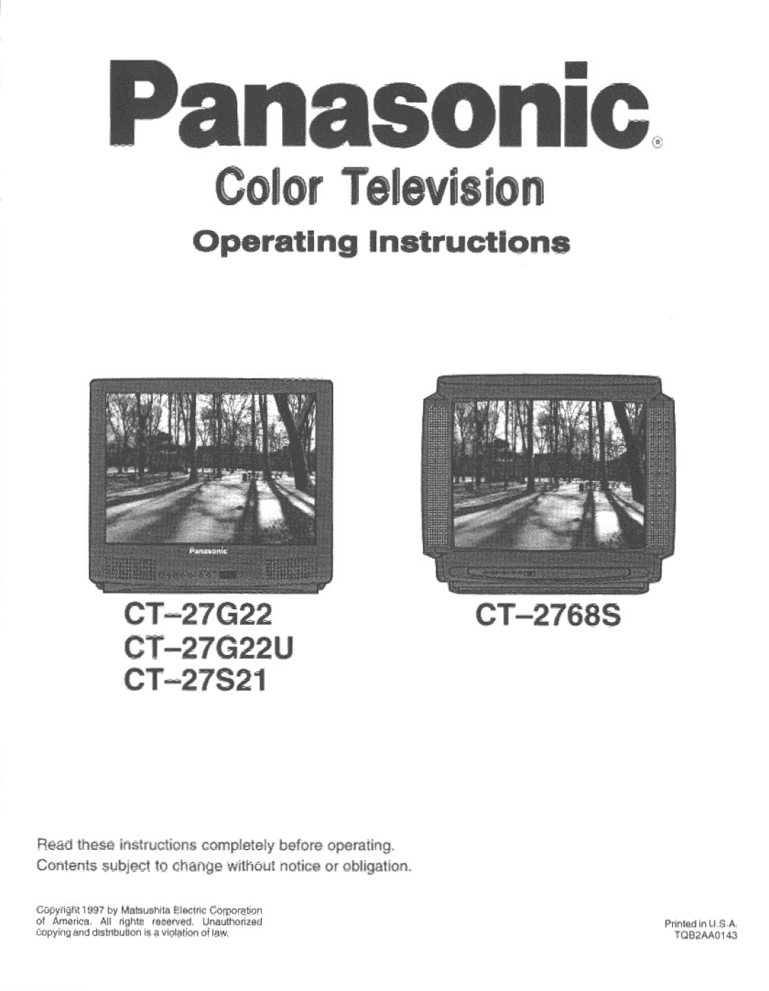 Panasonic CT-27G22 manual 