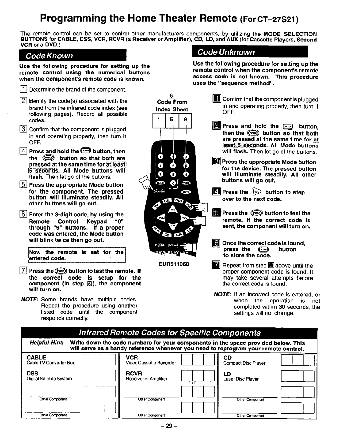 Panasonic CT-27G22 manual 