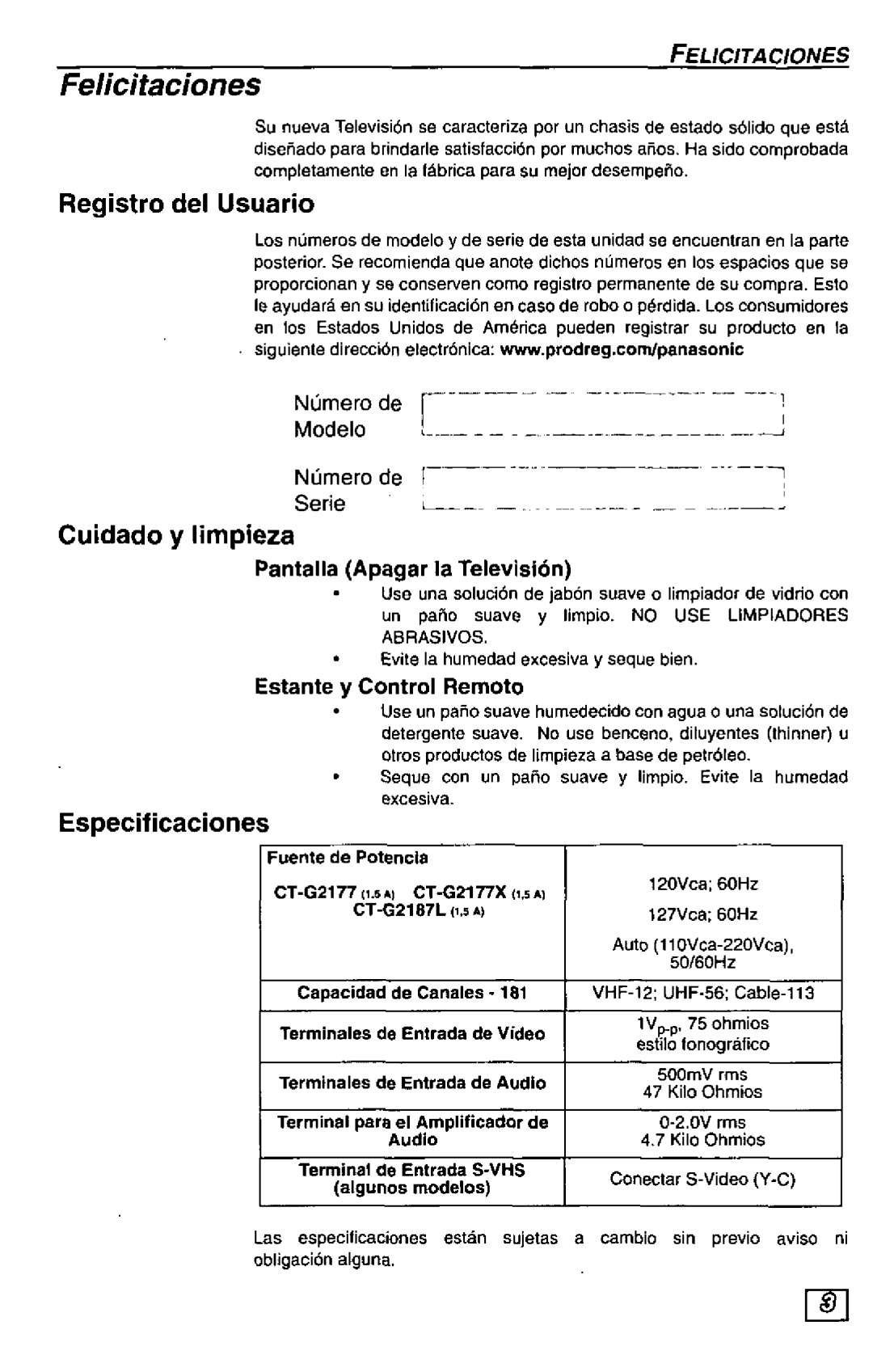 Panasonic CT-27G24 manual 