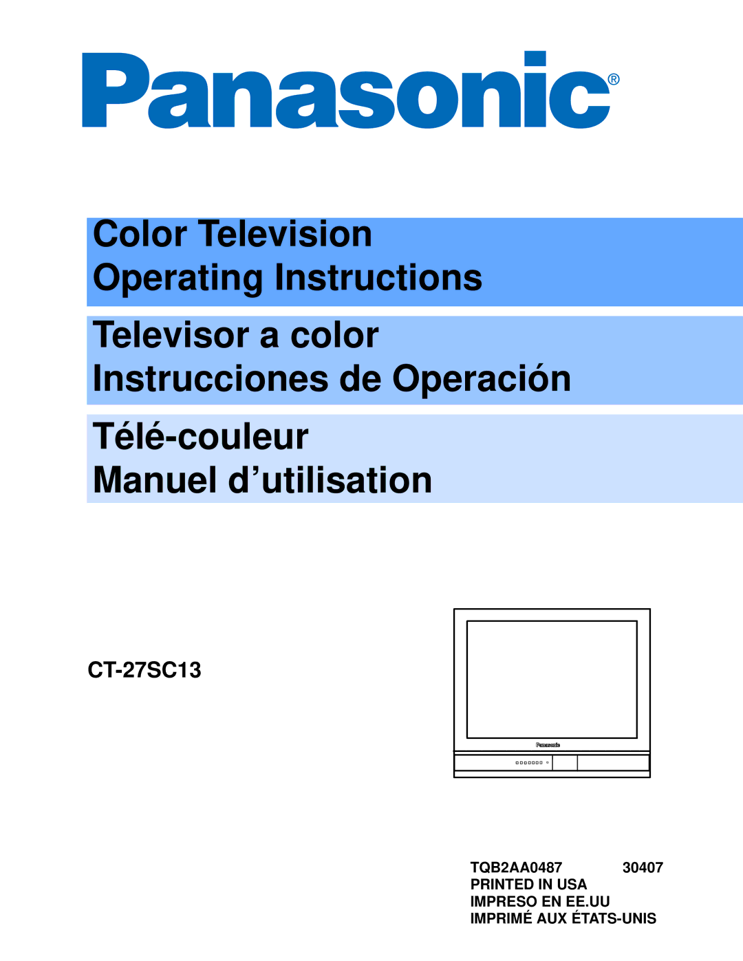 Panasonic CT-27SC13 manuel dutilisation 