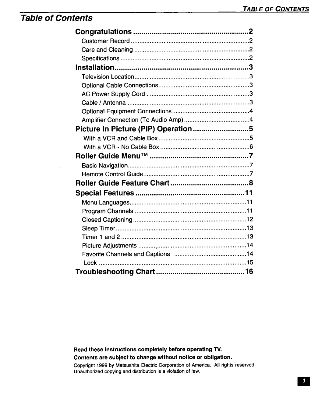 Panasonic CT-27SF26 manual 