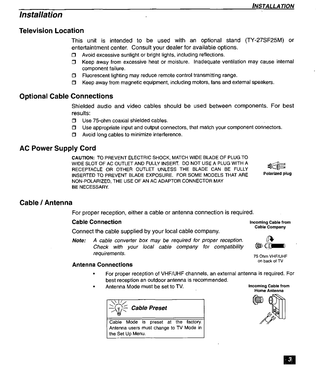 Panasonic CT-27SF26 manual 