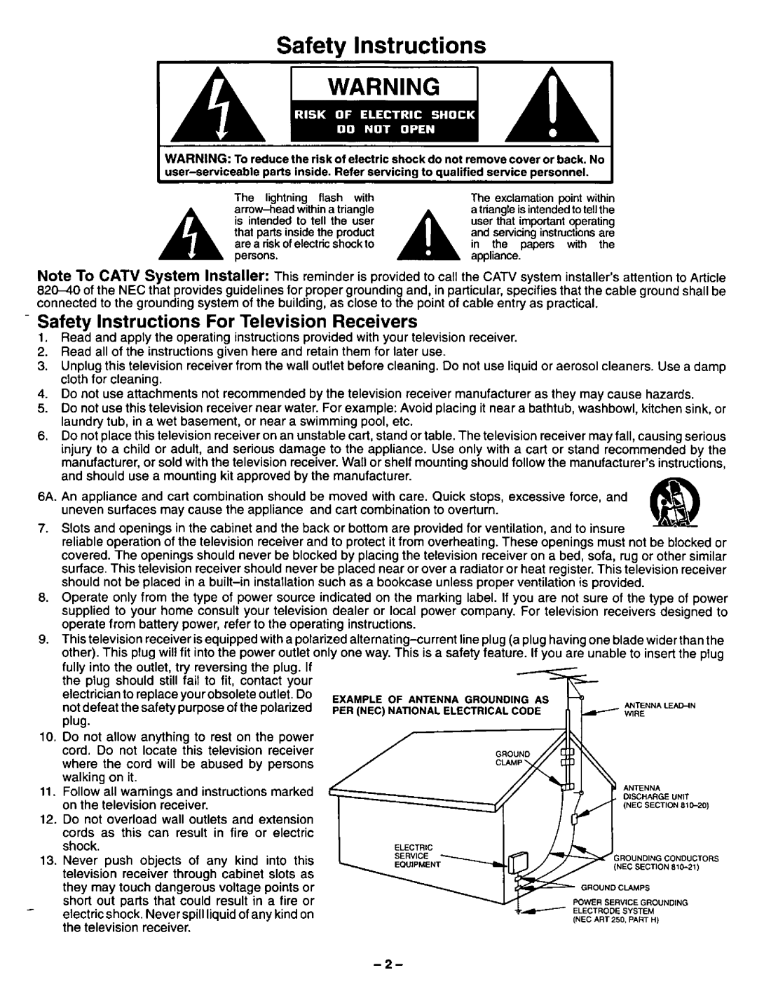 Panasonic CT-27SF34 manual 