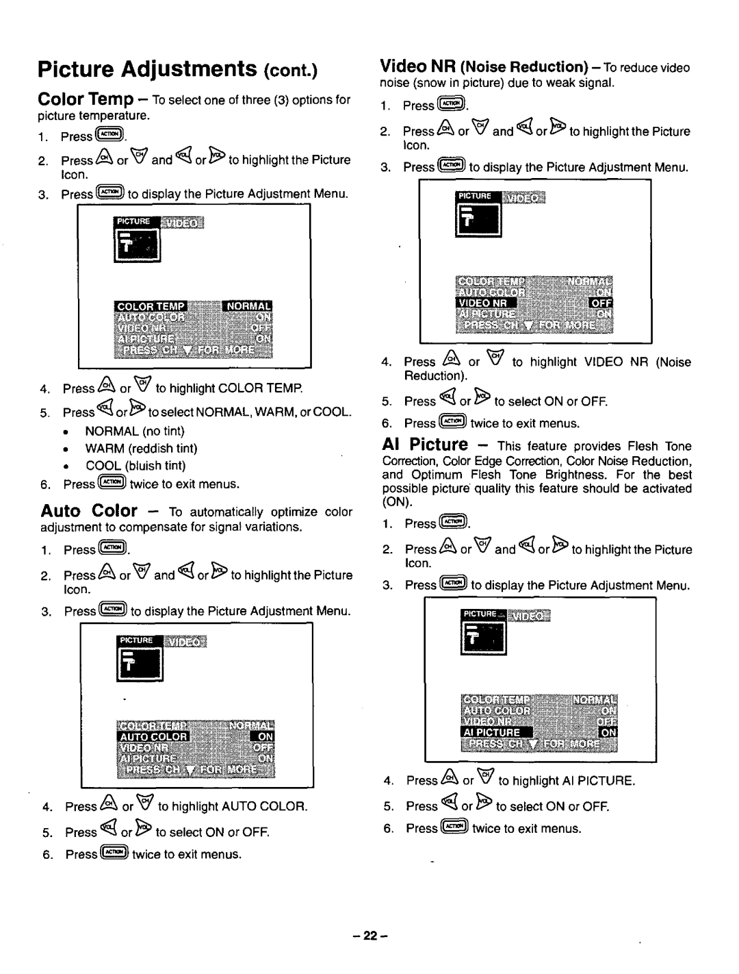 Panasonic CT-27SF34 manual 