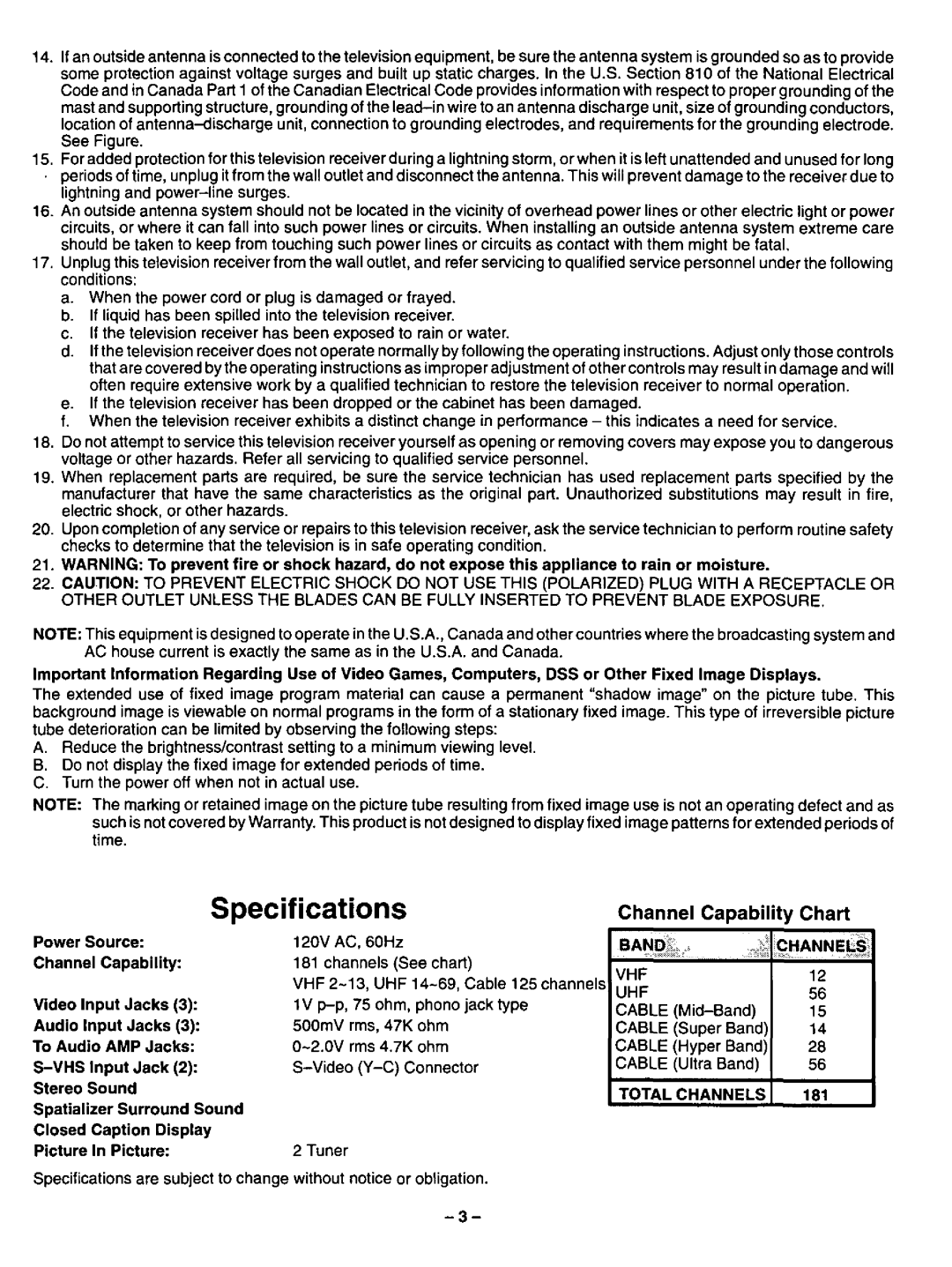 Panasonic CT-27SF34 manual 