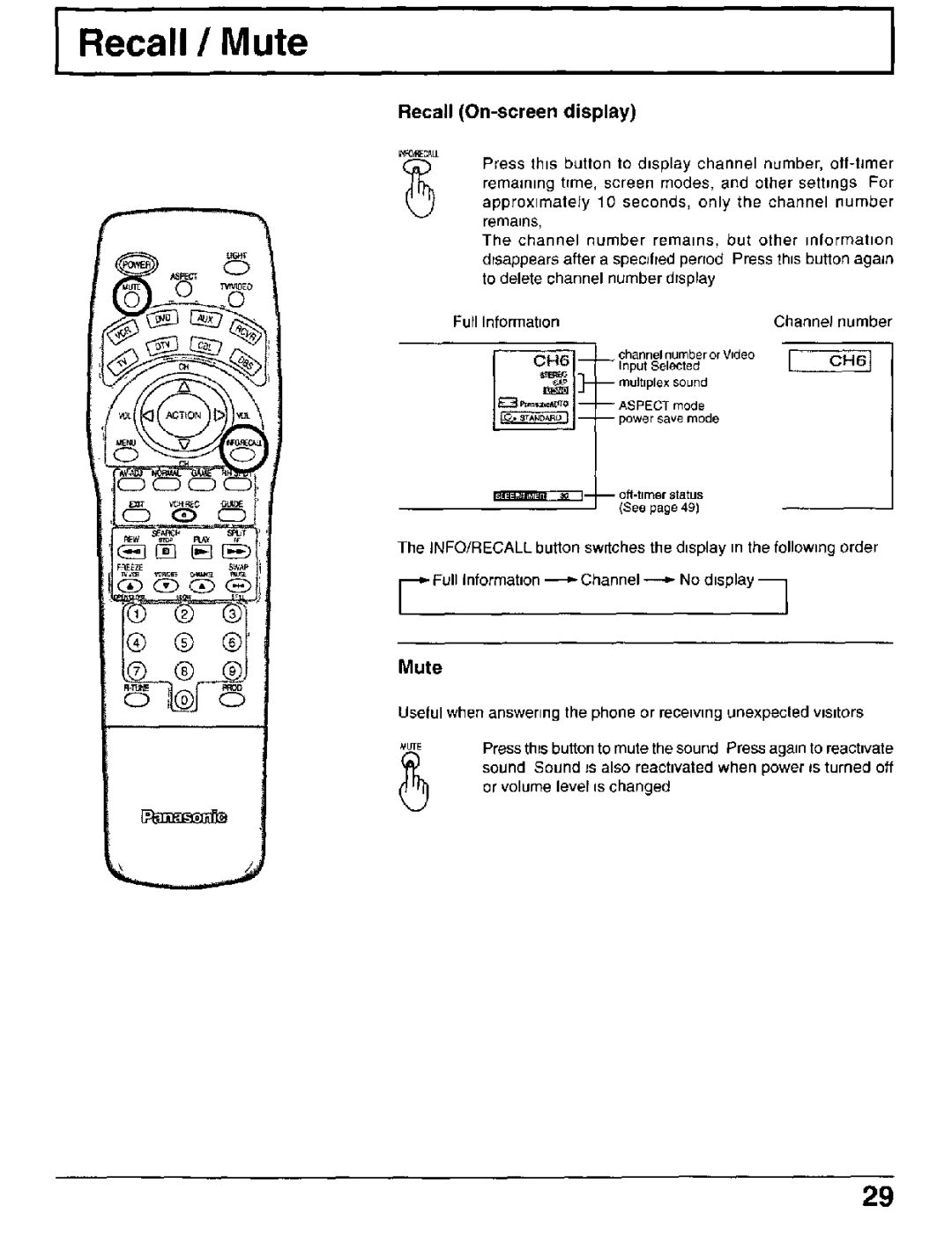 Panasonic CT-30WX50 manual 