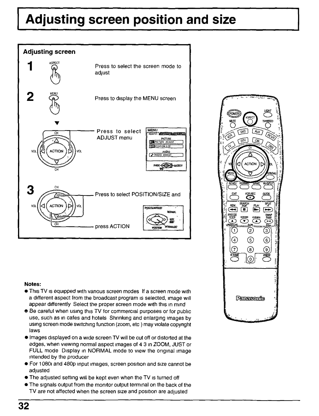 Panasonic CT-30WX50 manual 