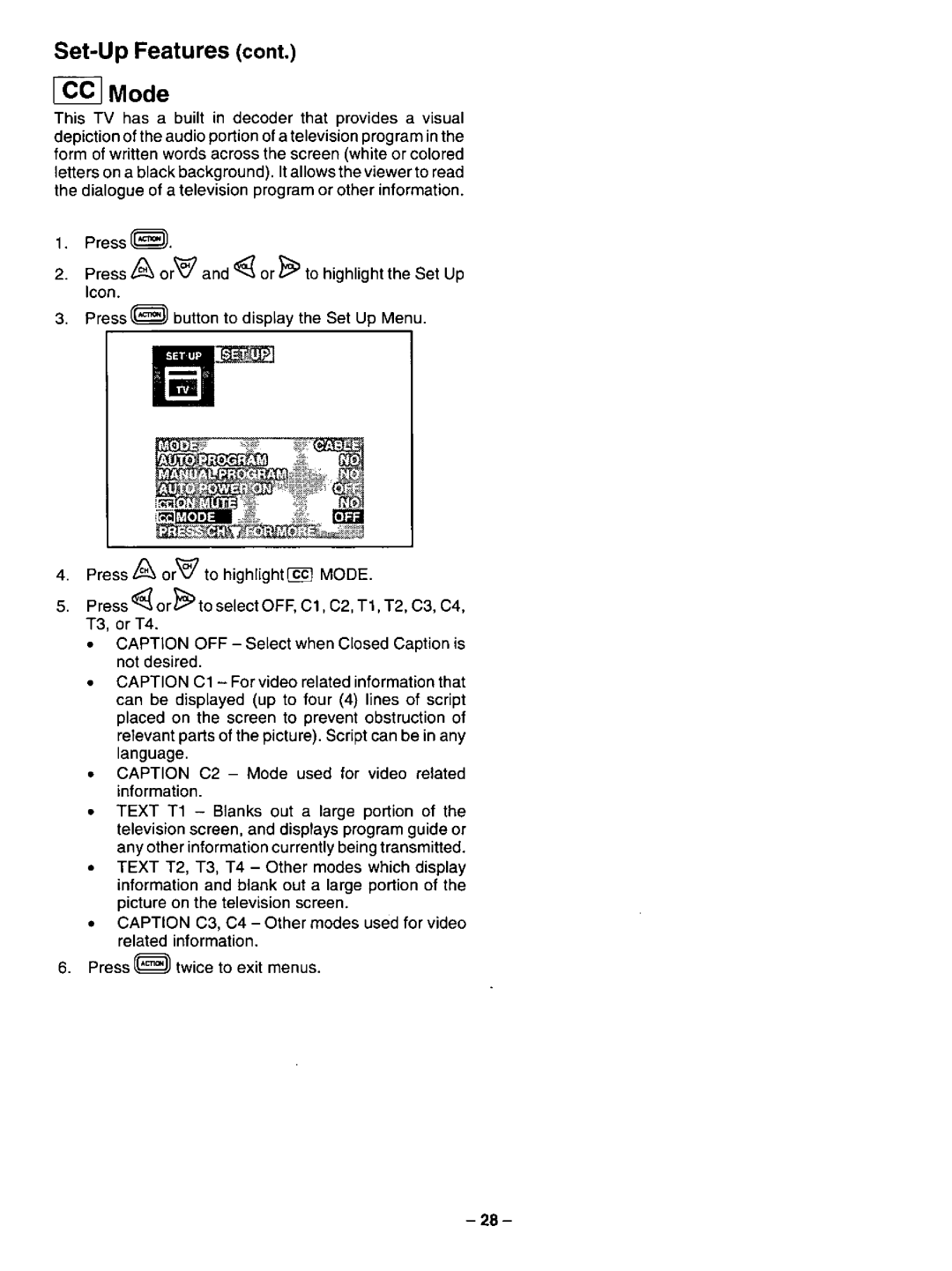 Panasonic CT-31SF14 manual 