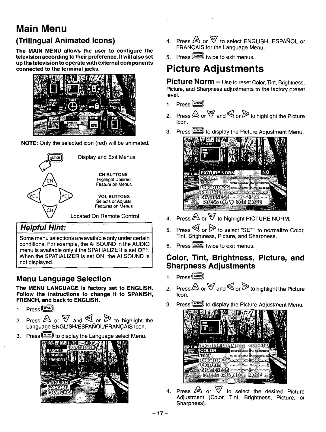 Panasonic CT-31SF24 manual 