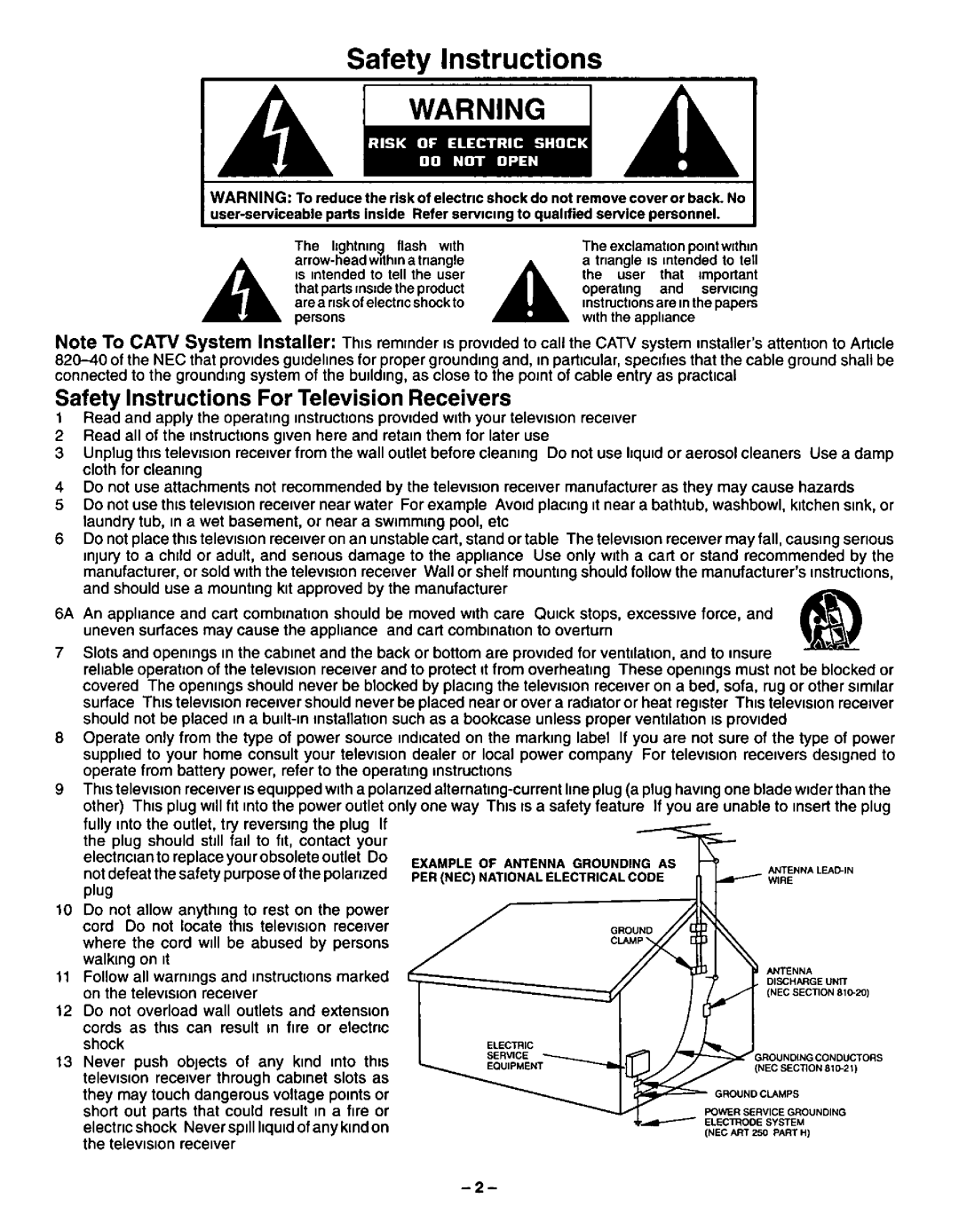 Panasonic CT-31XF43 manual 