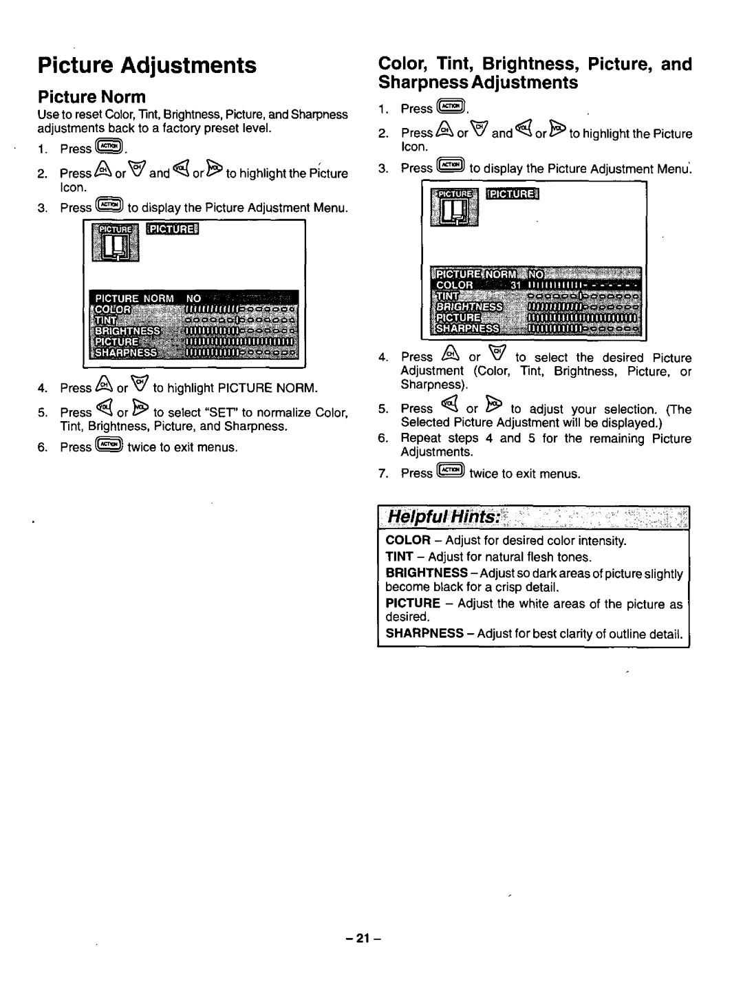 Panasonic CT-32S21, CT-3268S manual 