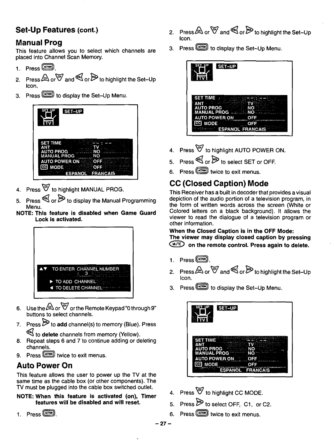 Panasonic CT-32S21, CT-3268S manual 