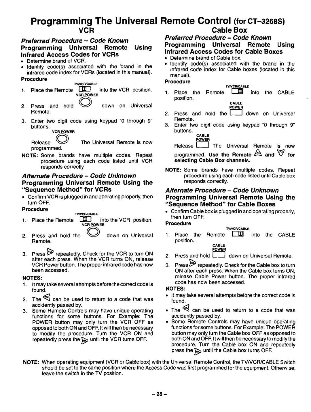 Panasonic CT-3268S, CT-32S21 manual 