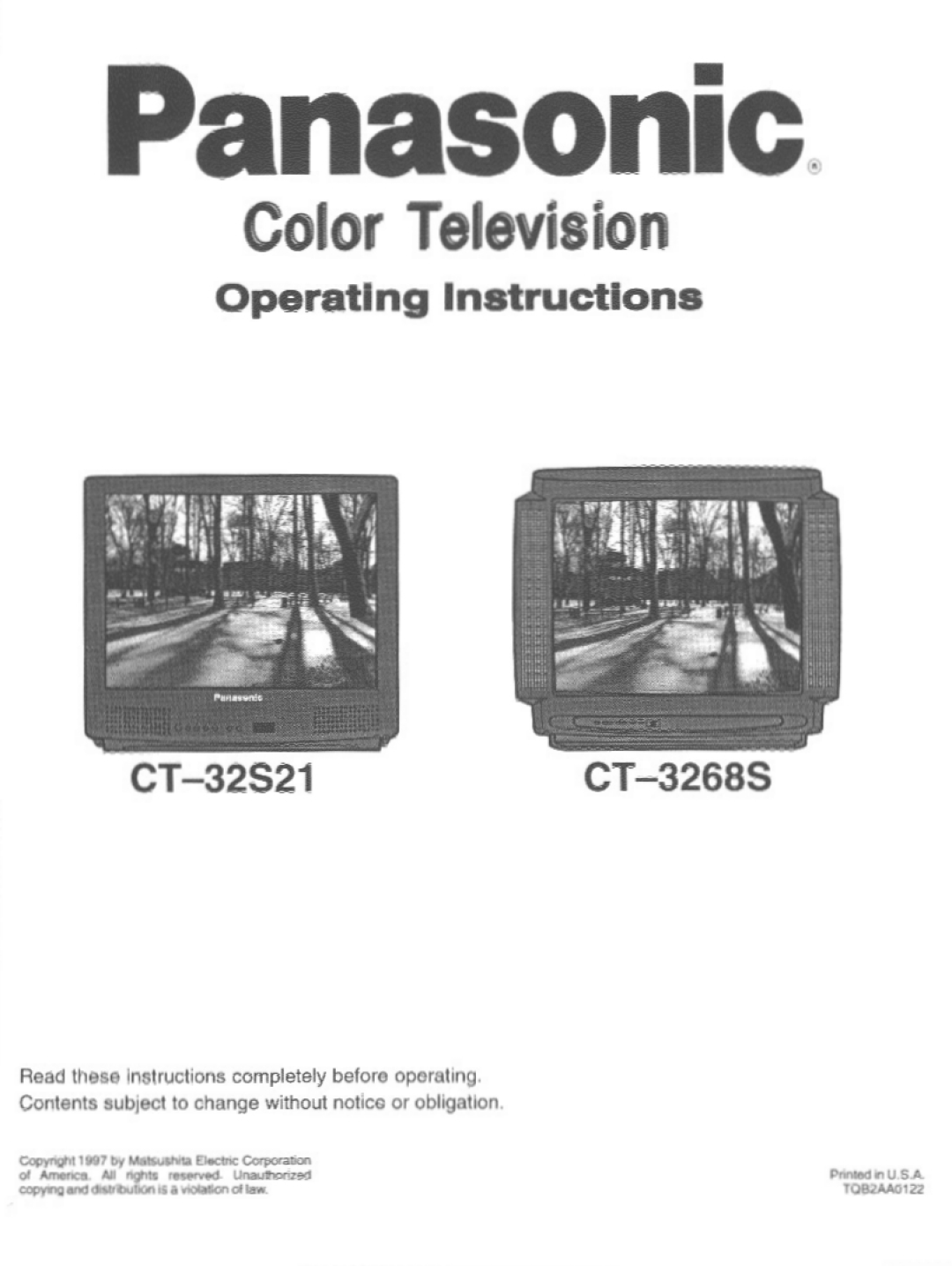 Panasonic CT-32S21, CT-3268S manual 