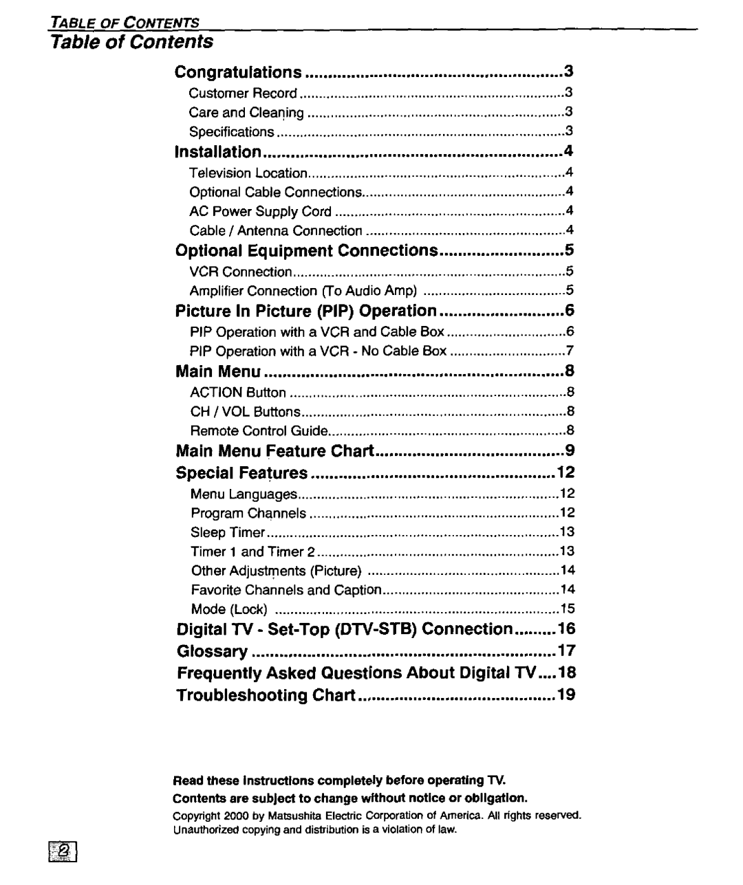 Panasonic CT-32D20U, CT 32D20, CT 27D20, CT 36D20, CT-36D20U, CT-27D20U manual 