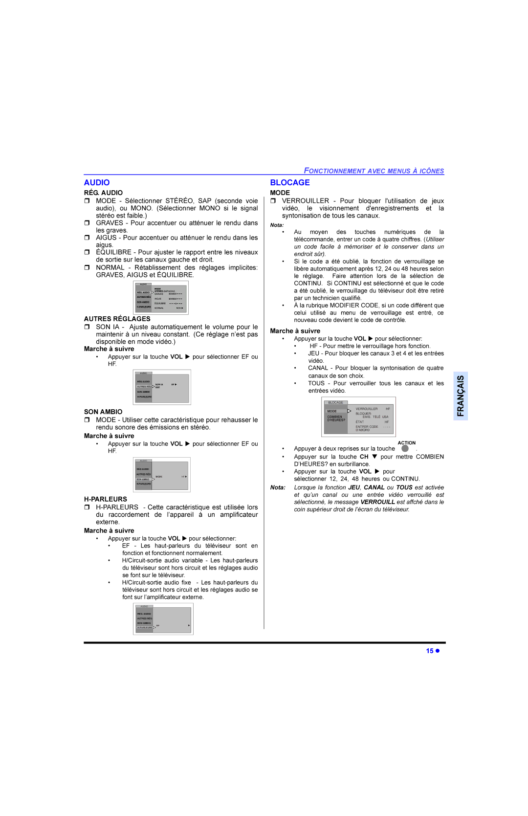 Panasonic CT 27E33 manual 5e*$8,2, $96 3RXUDFFHQWXHU RX DWWpQXHU OH Uhqgxgdqv Ohvjudyhv, GLVSRQLEOHHQPRGHYLGpR, 621$0%,2 