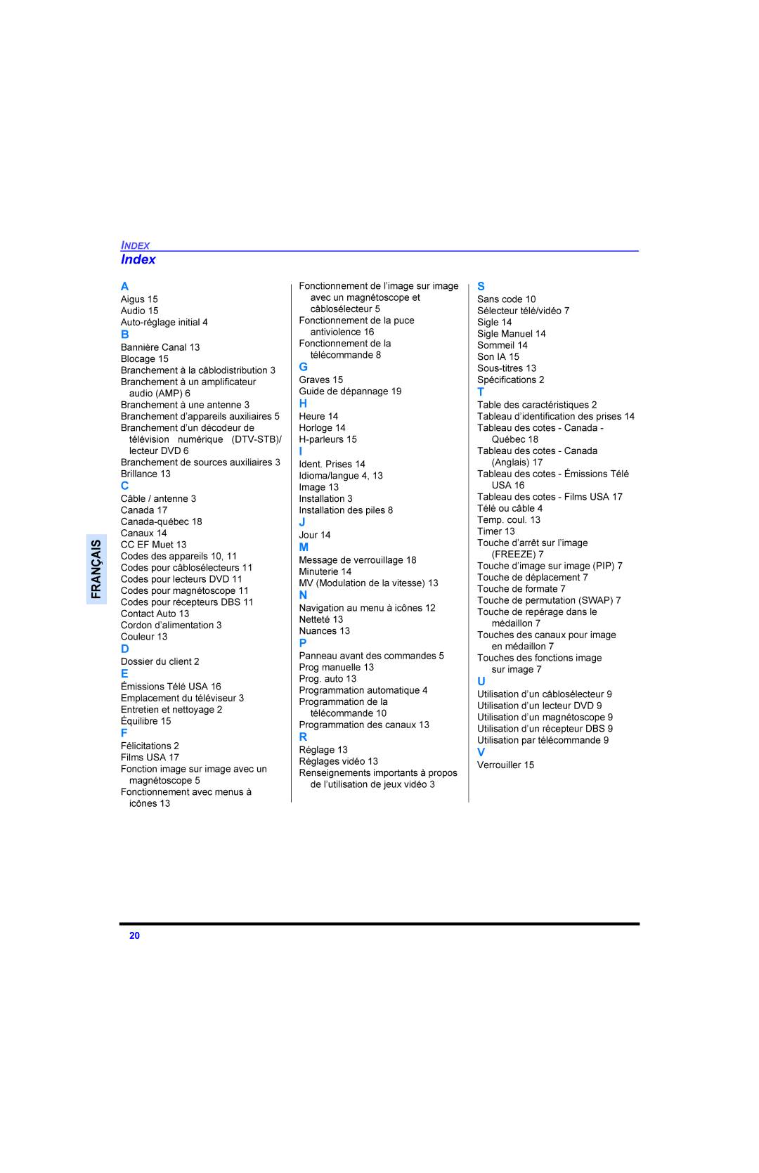 Panasonic CT 36E33 manual Orfdjh, Rghvghvdssduhlov, RGHVSRXUOHFWHXUV9, Rqwdfw$Xwr, Rvvlhugxfolhqw, Rqfwlrqqhphqwghod, Udyhv 