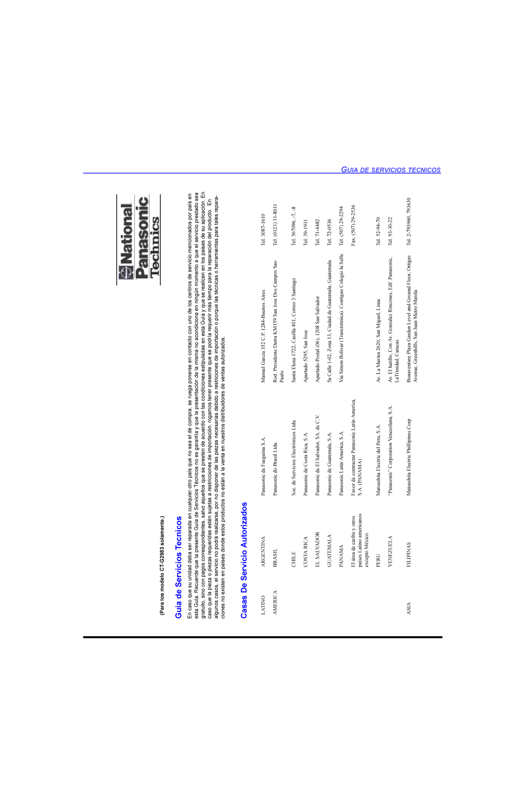 Panasonic CT-G2983, CT 32E33, CT 27E33, CT 36E33 manual XLDGH6HUYLFLRV7HFQLFRV, DVDVH6HUYLFLR$XWRULDGRV 