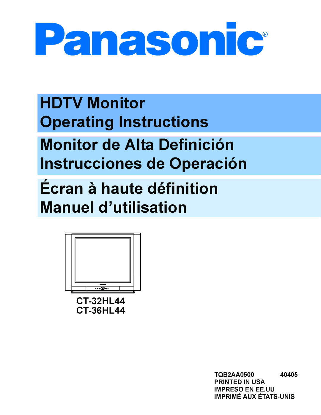 Panasonic CT 36HL44 manuel dutilisation CT-32HL44 CT-36HL44 