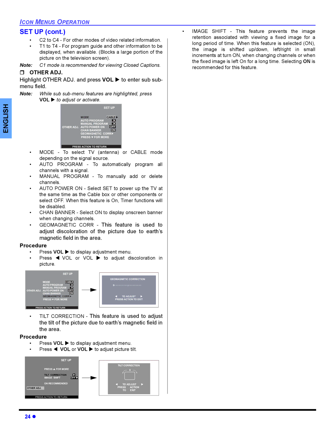 Panasonic CT-32HL44, CT 36HL44 manuel dutilisation 24 z 